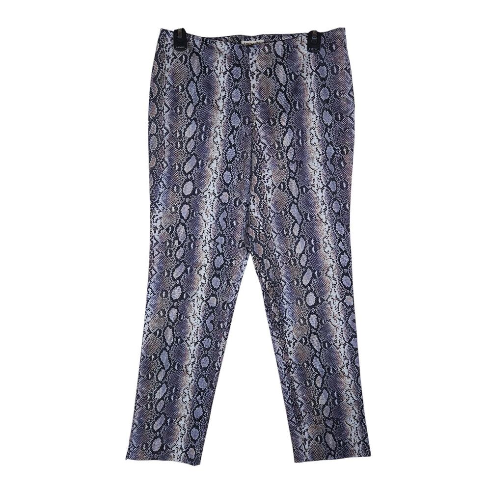 Michael Kors Womens Pants 6 Gray Snakeskin Print Stretchy Knit Cropped Coquette